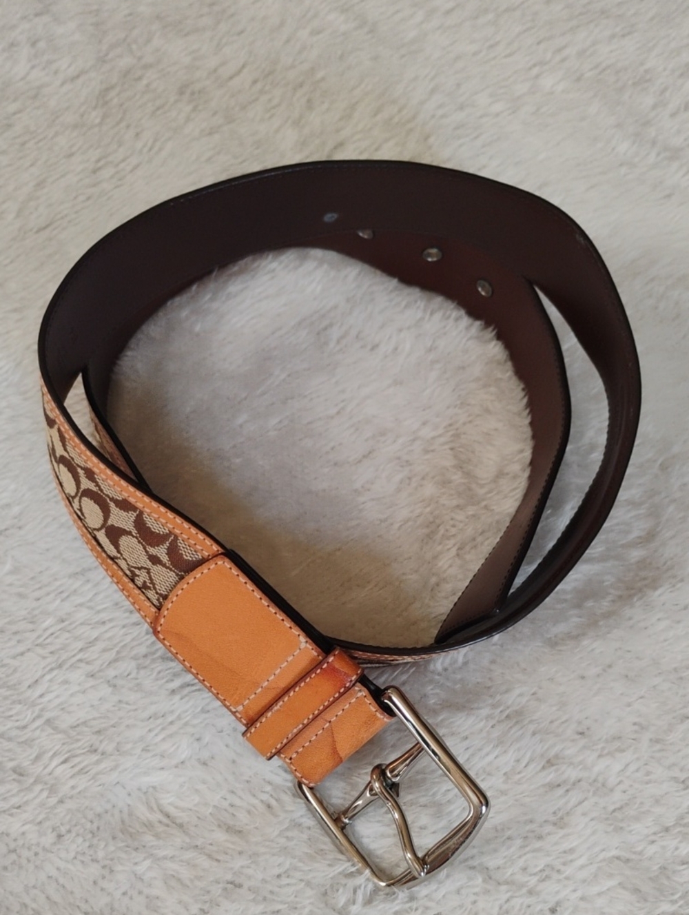 Coach C Print Belt Small With Flaws